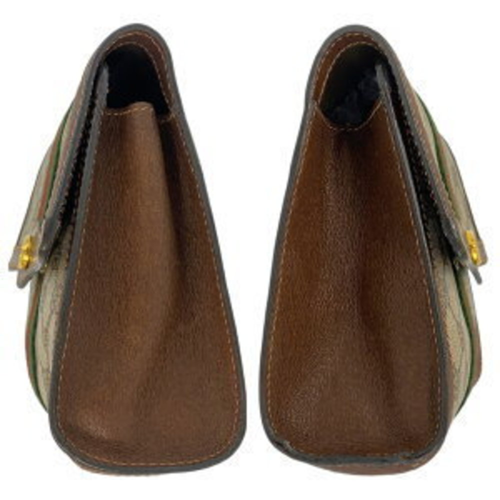 Gucci Sherry Line Interlocking Brown Leather Clut… - image 5